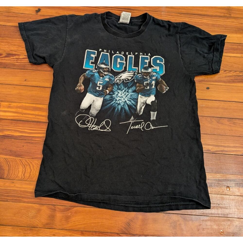 NFL 2005 Terrell Owens and Donavon McNabb Eagles Mens Black Medium Jersey